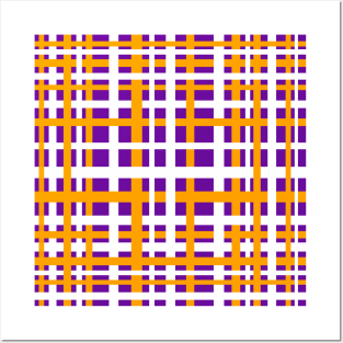 Purple & Orange Interlocking Stripes Posters and Art